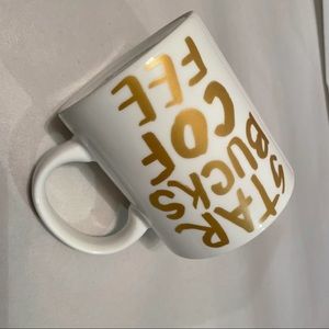 STARBUCKS COFFEE Cup Mug - 2015 White with Gold